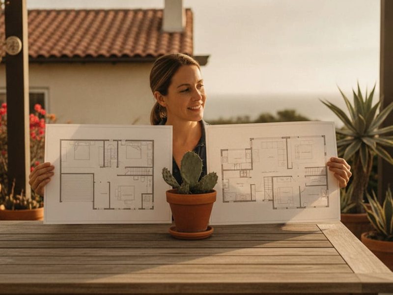 Homeowner reviewing information on a laptop